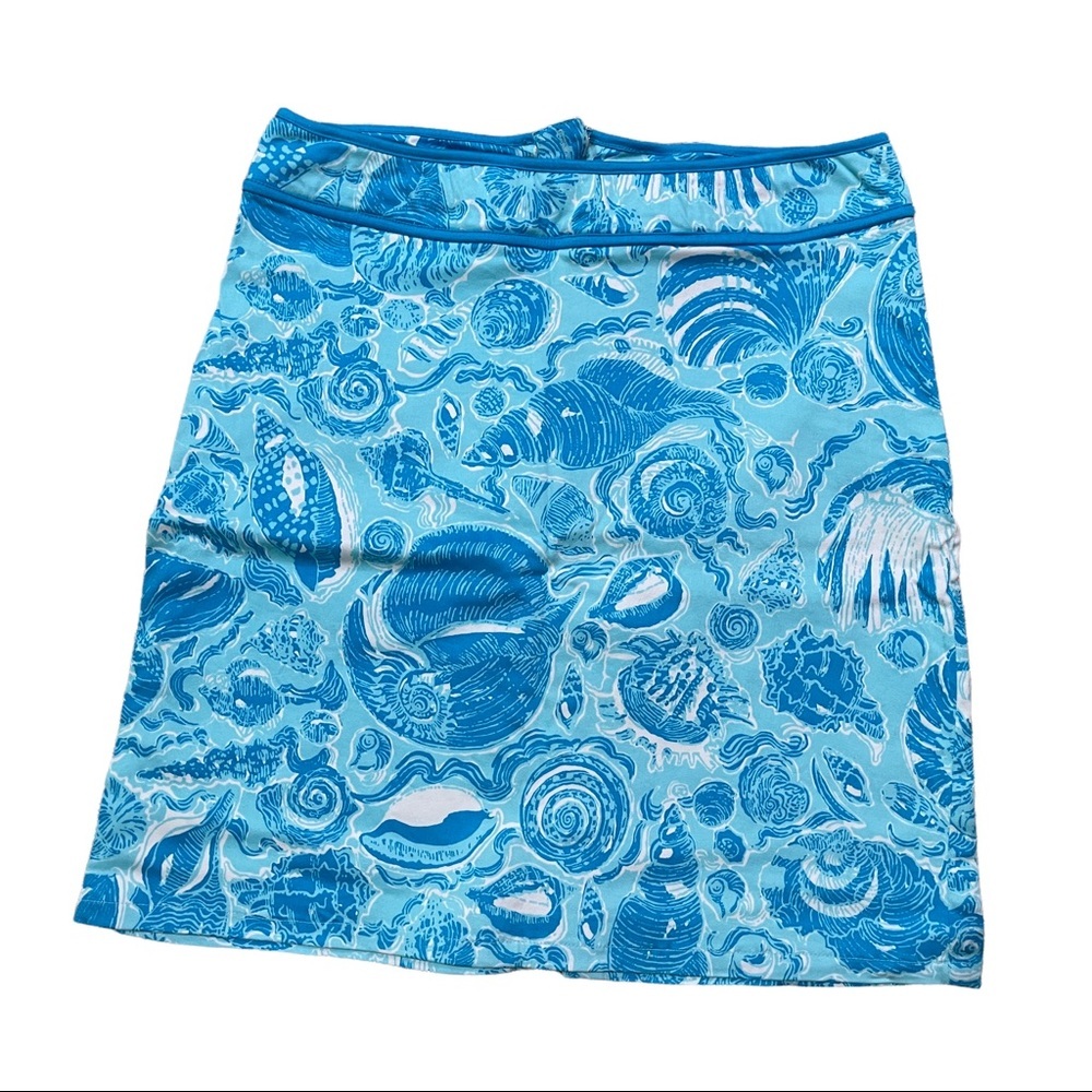 Key West Preppy Summer Skirt Womens sz 4 Blue Marine Pattern Lined EUC